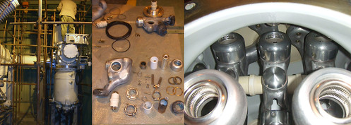 Reparation of an isolator switch / grounded neutral conductor to a type 8DN8-3 HIS. Nominal voltage 72,5 kV. Damage was caused through incorrect usage.